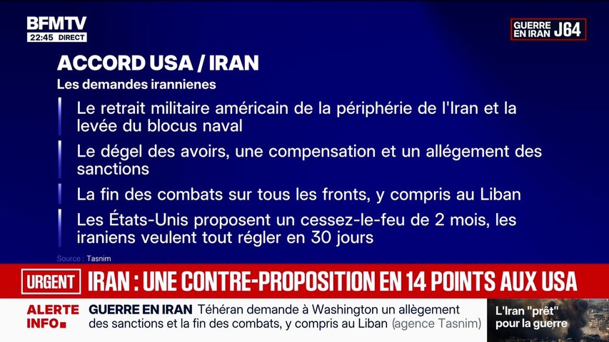 Moyen-Orient: Washington a proposé une trêve de deux mois à l'Iran, qui  veut résoudre toutes les questions "en 30 jours", selon l'agence Tasnim -  Vidéo Dailymotion