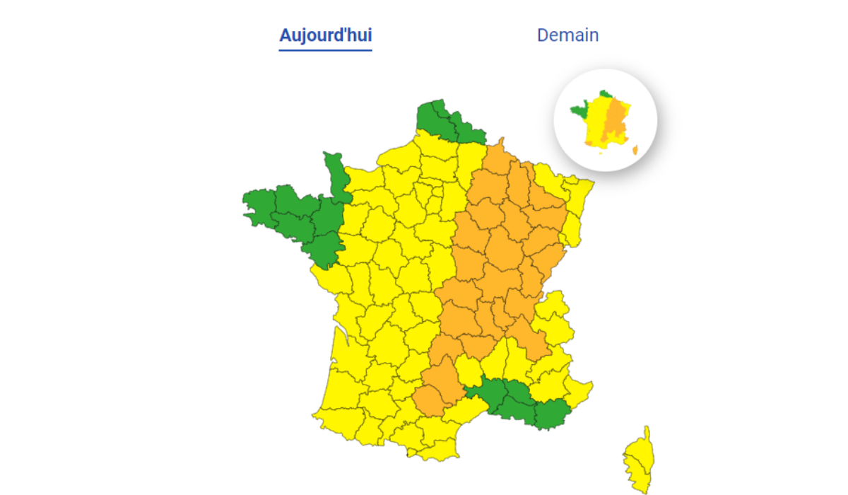 Orages : ces 60 départements en alerte jaune ce mardi