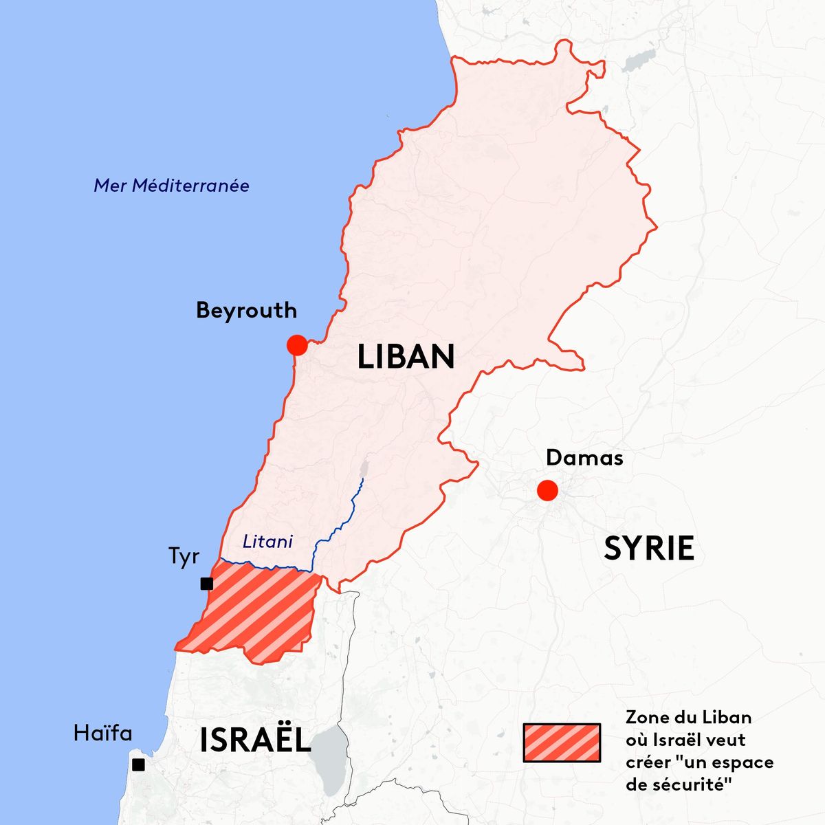 Israël annonce son intention de prendre le contrôle militaire d'une vaste  zone frontalière du sud du Liban, la France exhorte Israël "à s'abstenir" –  franceinfo