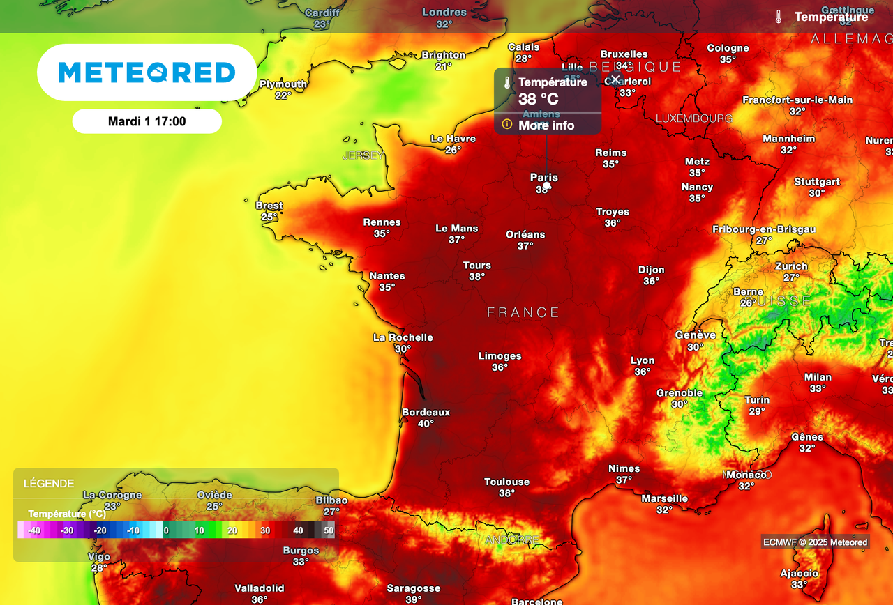 Plus de 40 degrés : 13 départements en vigilance orange canicule selon  Météo-France. La liste des départements en alerte