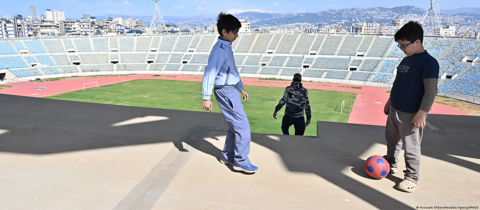 Sport helping displaced Lebanese living in stadium to cope