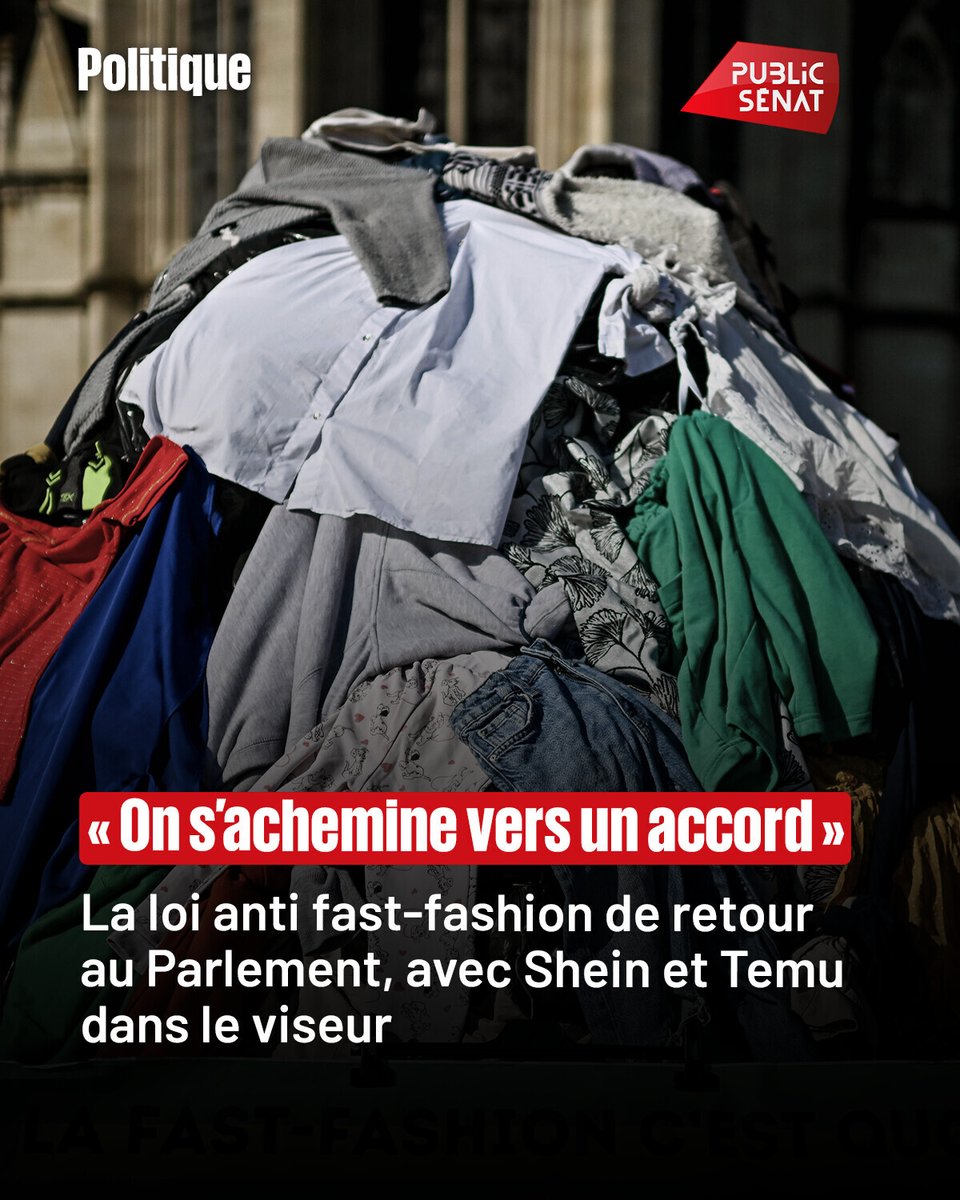 Sénateurs et députés vont devoir se mettre d'accord, ce mercredi, en  commission mixte paritaire, sur la proposition de loi anti fast-fashion,  après l'avoir adoptée en des termes différents en première lecture. ➡️