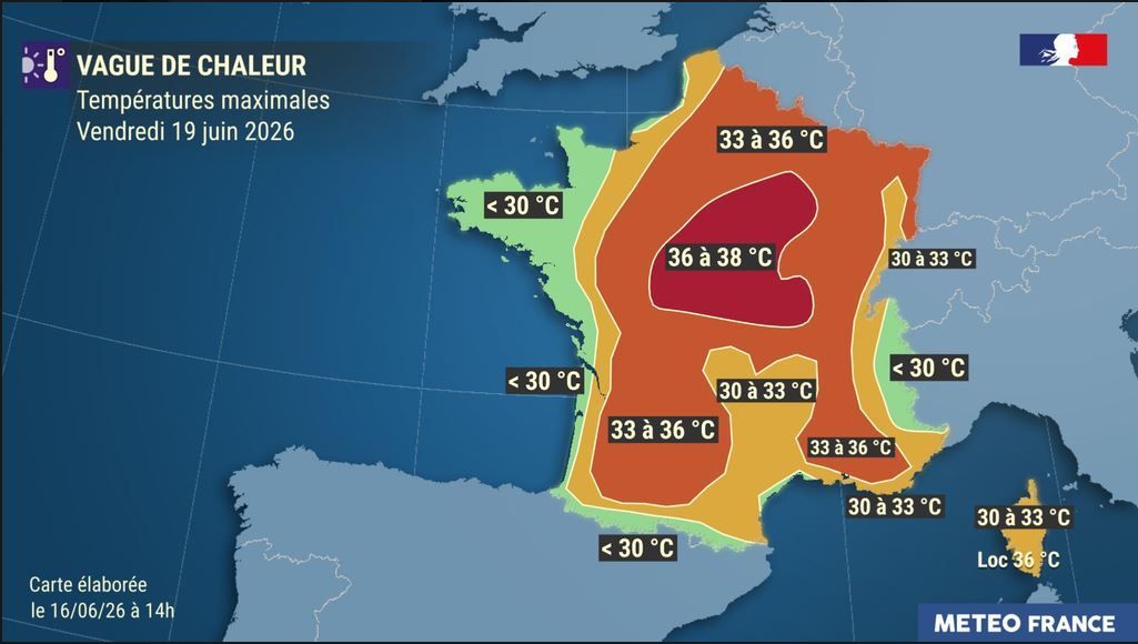 Vague de chaleur : Météo France anticipe "des pointes à 40°C" par endroits  en fin de semaine - ICI