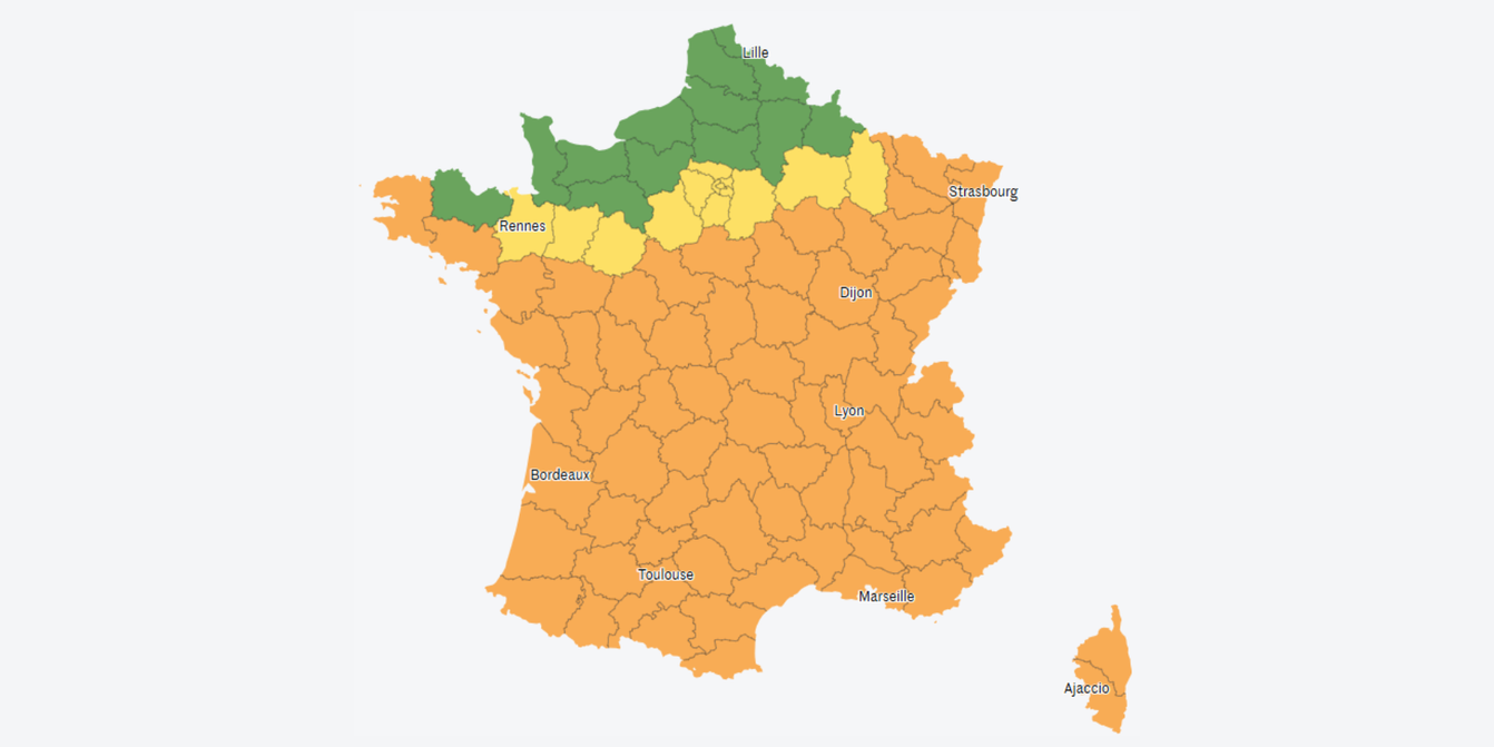 Canicule : 70 départements en vigilance orange vendredi, la vague de chaleur  doit continuer jusqu'à mardi selon Météo-France