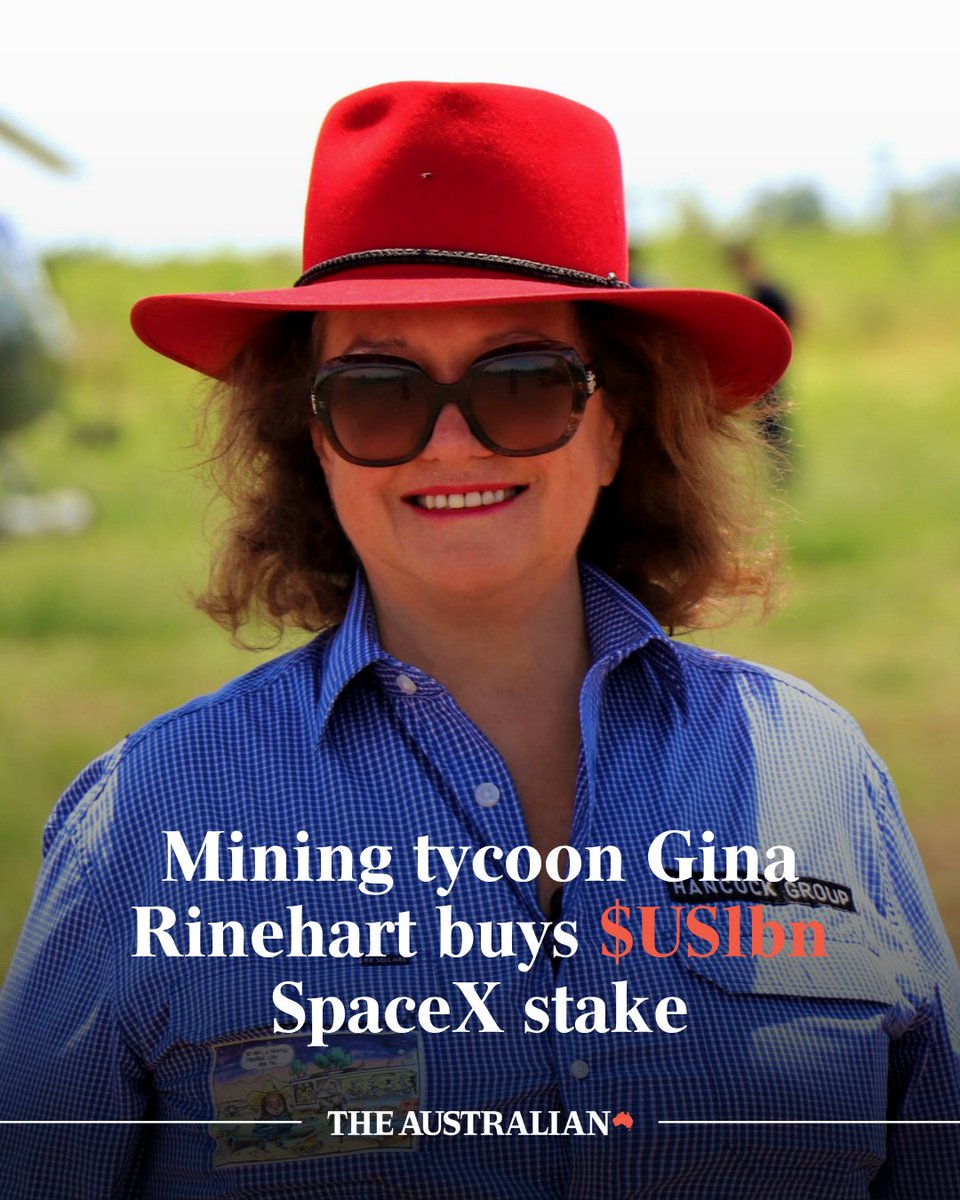 Gina Rinehart, Australia's richest person, has bought a more-than $US1bn  ($1.41bn) stake in SpaceX, betting on founder Elon Musk and what she says  is the potential for his rocket maker to shape