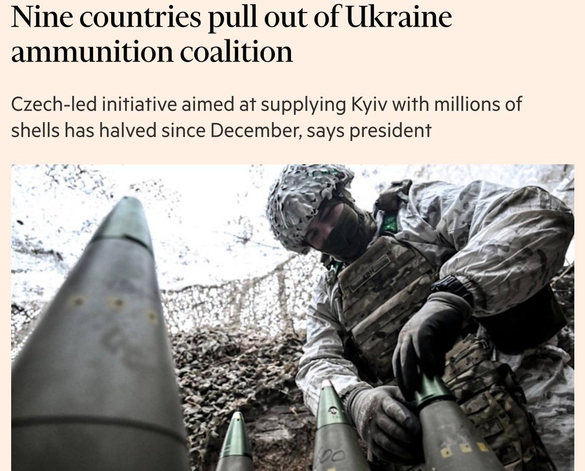 ⚡️Half of the countries have withdrawn from the Czech-led initiative to  purchase ammunition for Ukraine According to Czech President Petr Pavel, the  number of participating countries dropped from 18 to 9 after