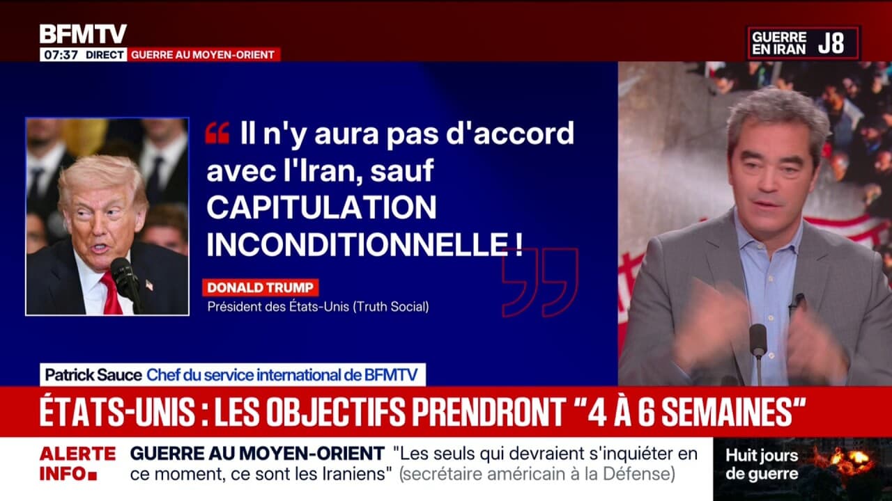 Guerre au Moyen-Orient: Donald Trump affirme qu'il "n'y aura pas d'accord  avec l'Iran" sauf en cas de "capitulation inconditionnelle"