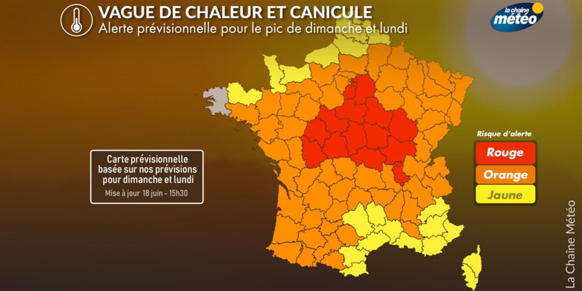 Canicule et vague de chaleur historique : quels départements pourraient  passer en alerte rouge ce week-end ? - Actualités La Chaîne Météo
