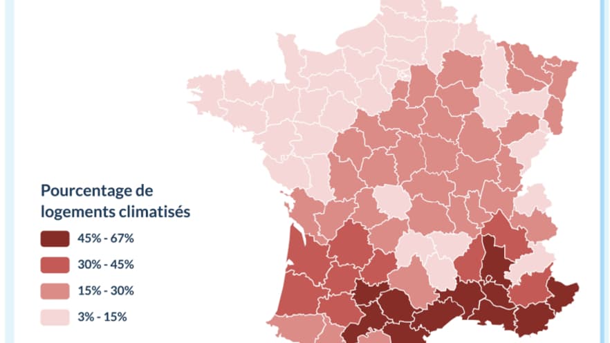 Jusqu'à 67% des logements en sont désormais équipés dans certains  départements: la climatisation s'impose de plus en plus dans les foyers