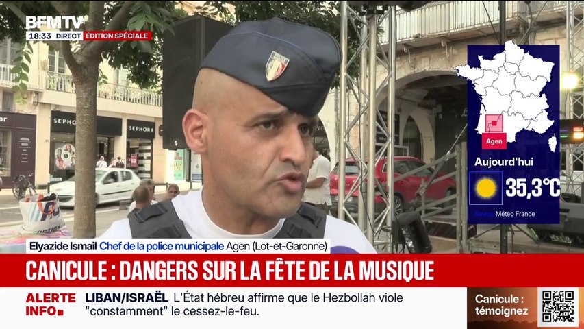 35,3 degrés à Agen: la Fête de la musique ce dimanche sera placée sous  haute surveillance par les forces de l'ordre - Vidéo Dailymotion