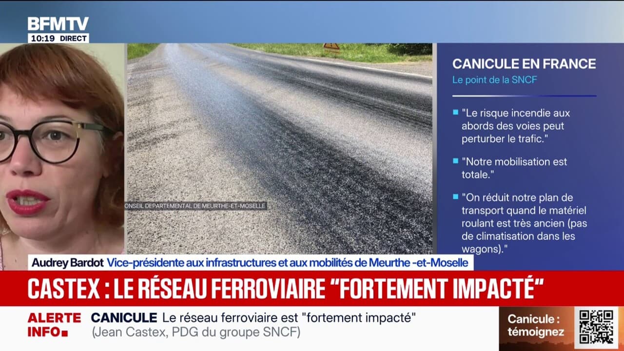 Canicule : "On a six kilomètres de routes qui, à cause des fortes  températures, ont fondu", explique la vice-présidente aux infrastructures  de Meurthe-et-Moselle
