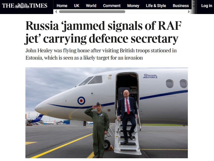 Russian electronic warfare jammed the GPS signal of a plane carrying the UK  Defence Secretary near the Russian border - The Times. Similar news  periodically appear, and no one does anything. But