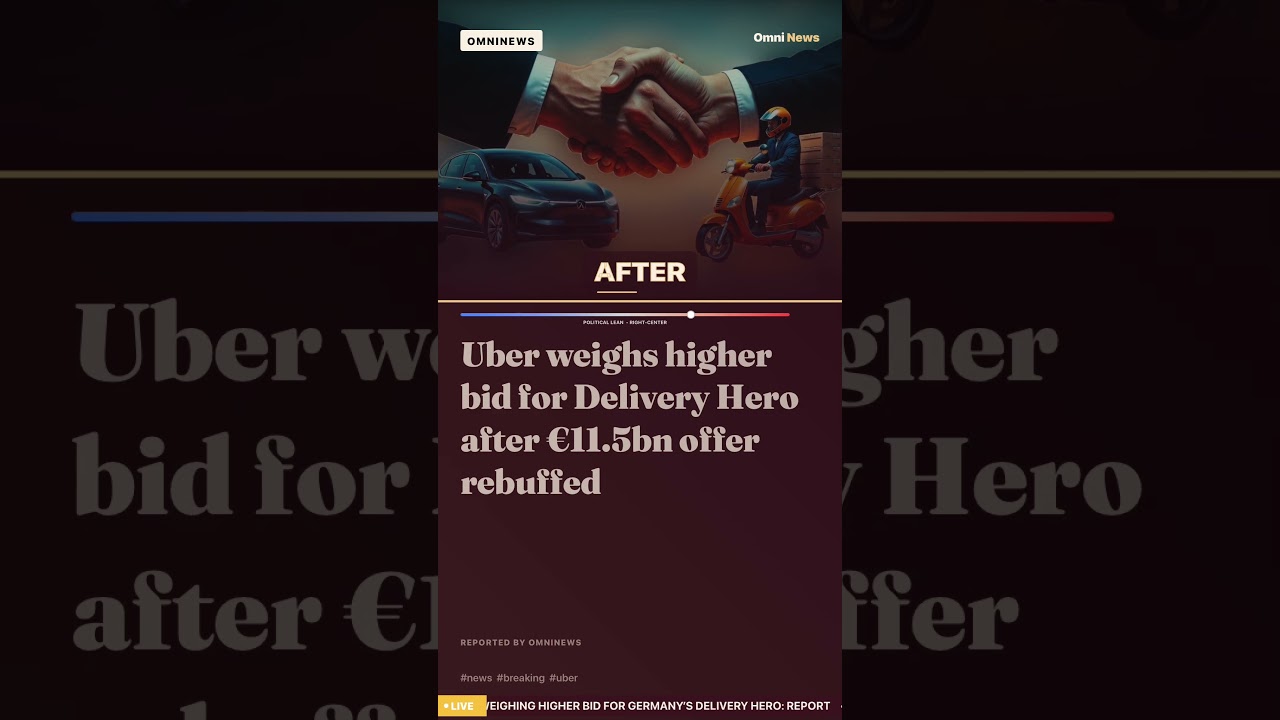 Uber weighs higher bid for Delivery Hero - YouTube