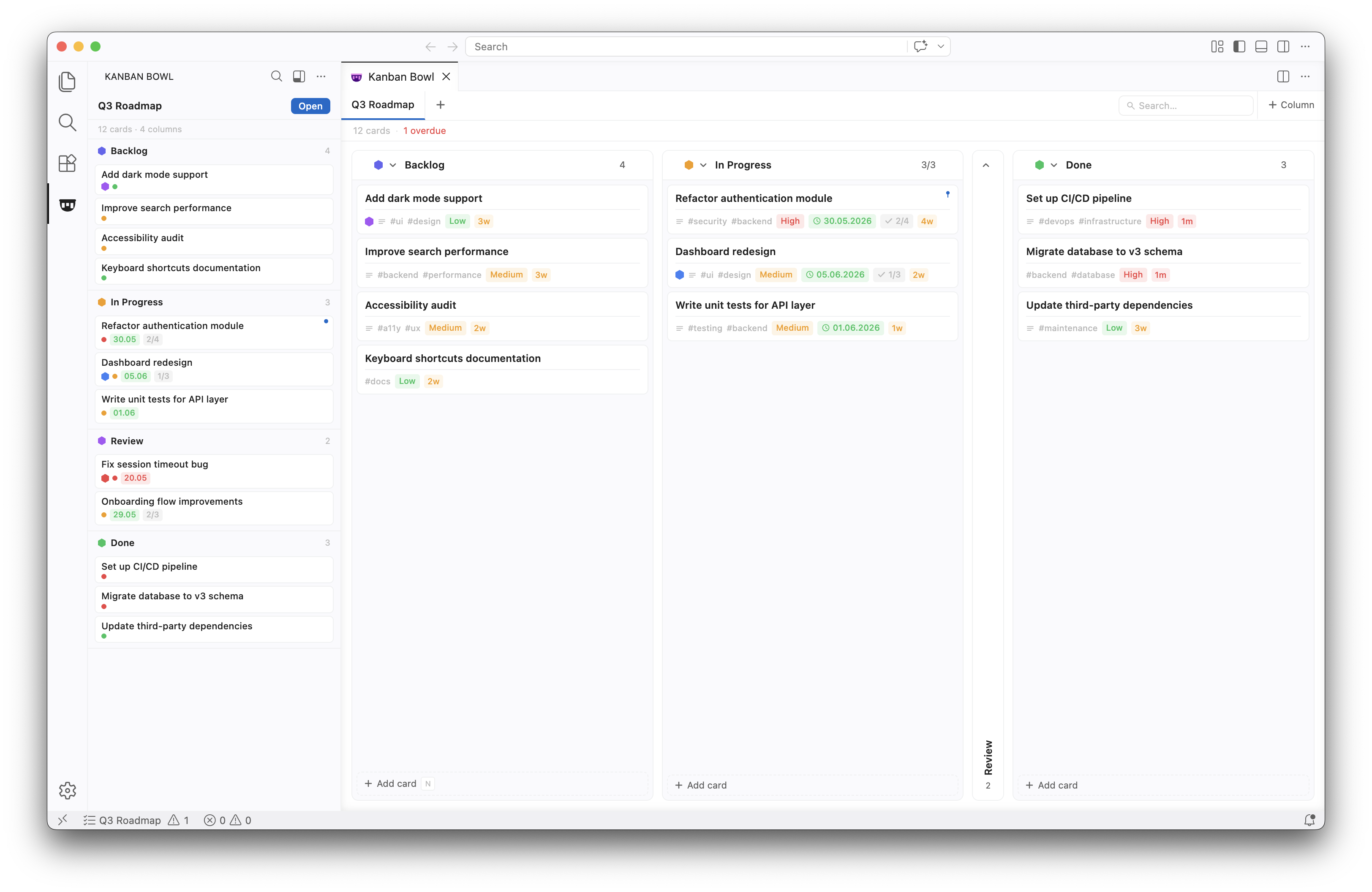 GitHub - yannickboog/kanban-bowl: A lightweight Kanban board inside VS Code.  No account, no cloud, no tracking. · GitHub