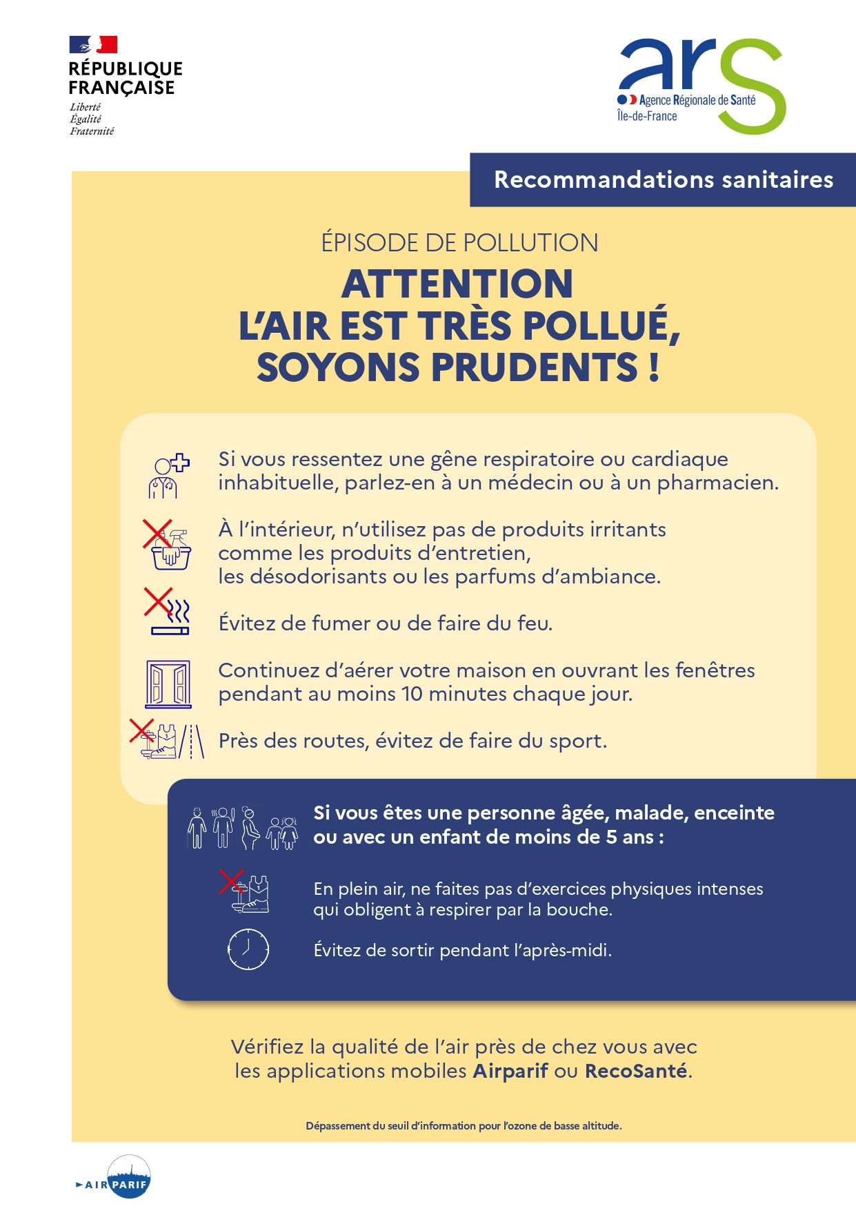 Épisode de pollution à l'ozone en Île-de-France : recommandations  sanitaires - Centre Hospitalier des Quatre Villes
