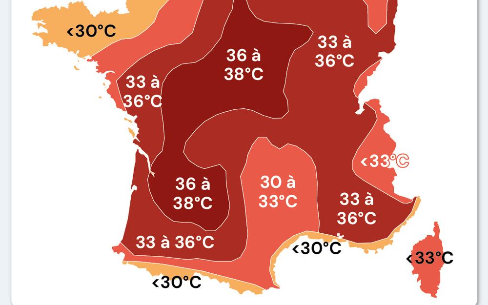 Vague de chaleur et canicule : jusqu'à 38°C… à quoi s'attendre jeudi et  vendredi ?