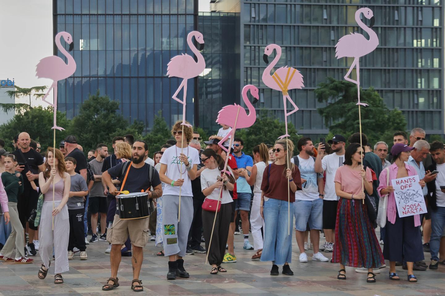 En Albanie, la « révolution des flamants roses » contre la famille Trump et  le premier ministre Edi Rama