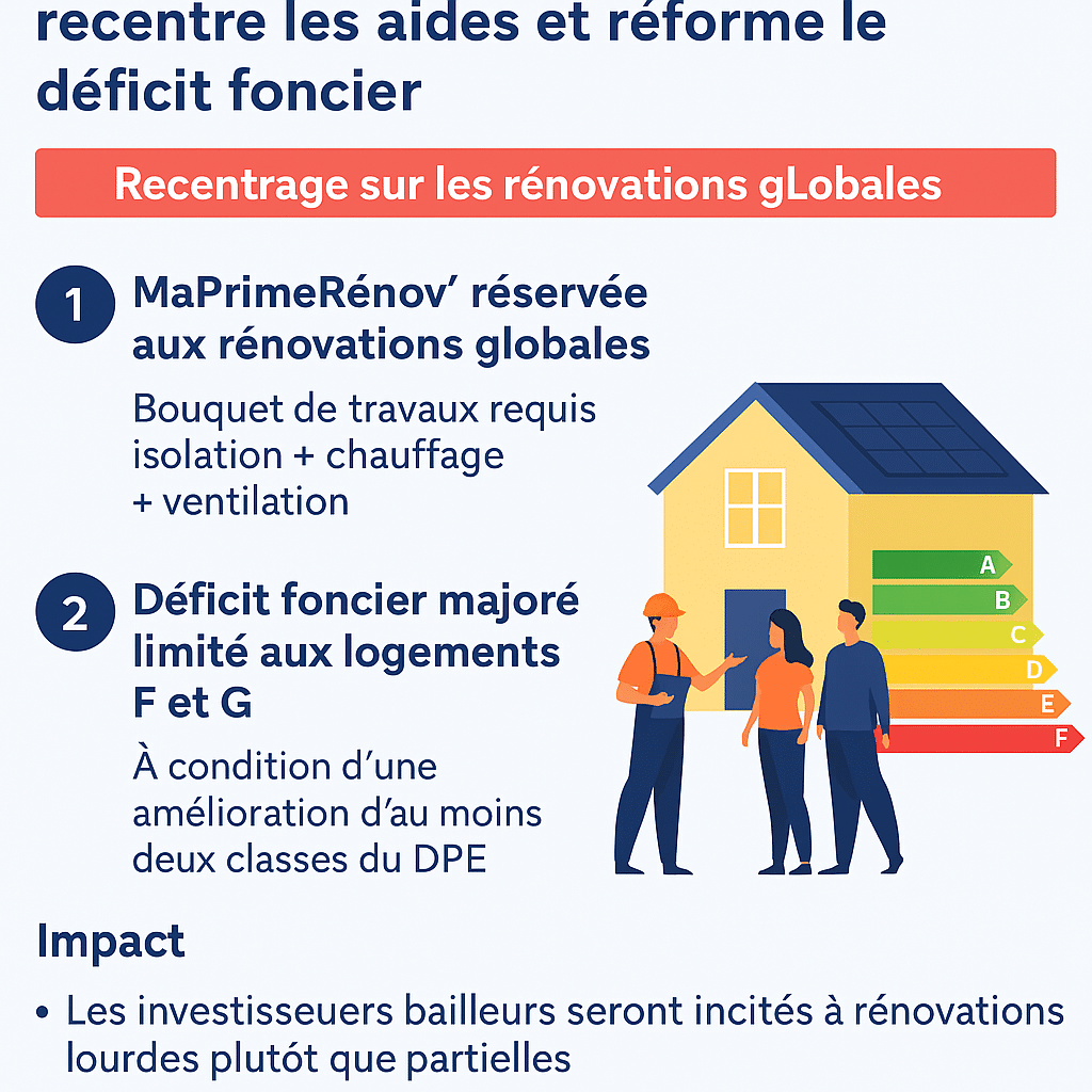 Budget 2026 Rénovation énergétique : le gouvernement recentre les aides et  réforme le déficit foncier - Maformationimmo.fr - Formation loi ALUR 2h,  14h et 42h