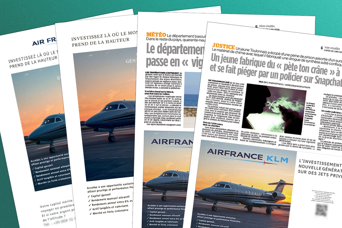 Devenir riche grâce aux jets privés : comment une arnaque s'est retrouvée  en pub dans plusieurs titres de presse – Libération