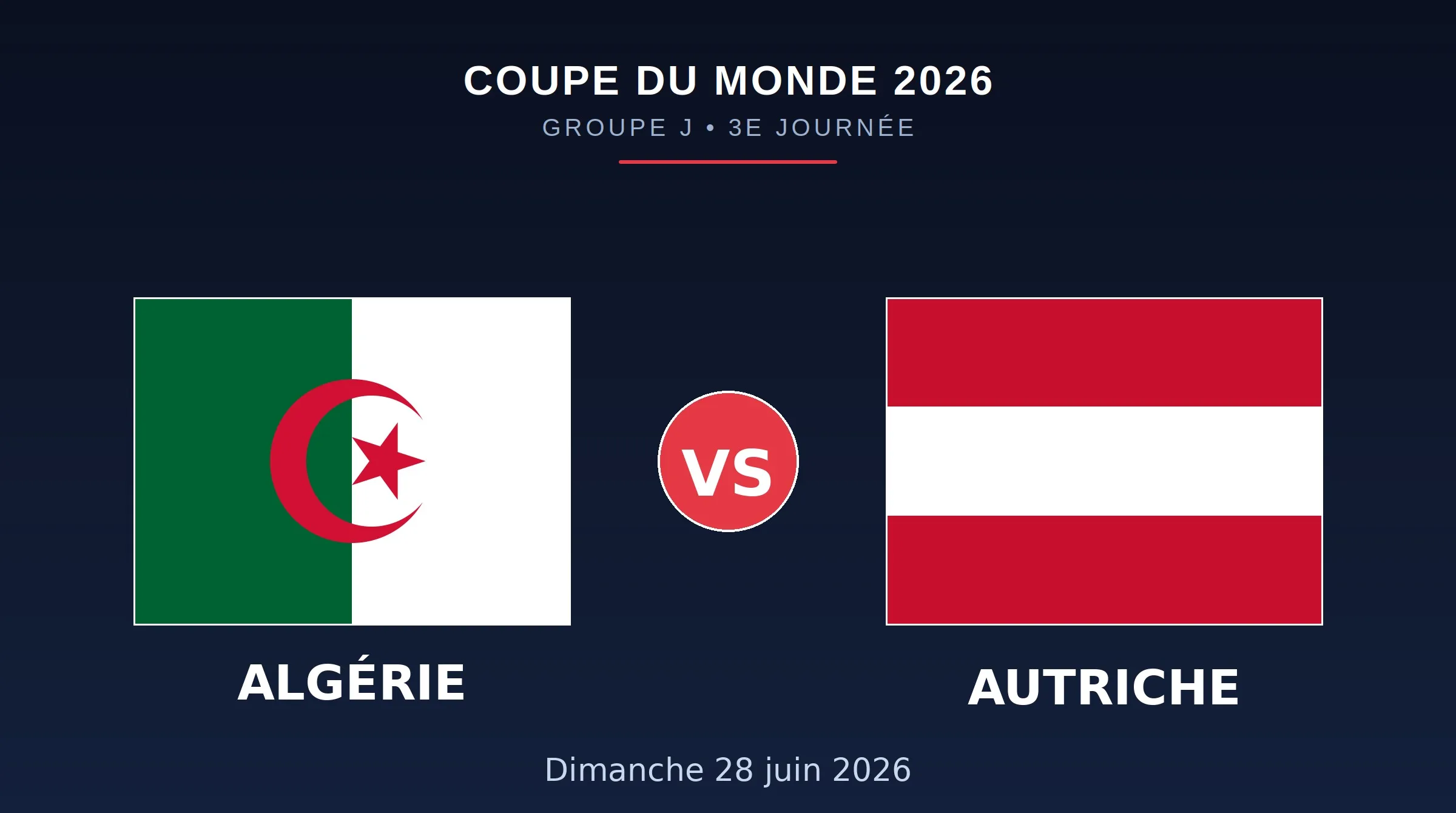 Coupe du monde 2026 : Algérie – Autriche 04h00, les compos probables -  Sport.fr