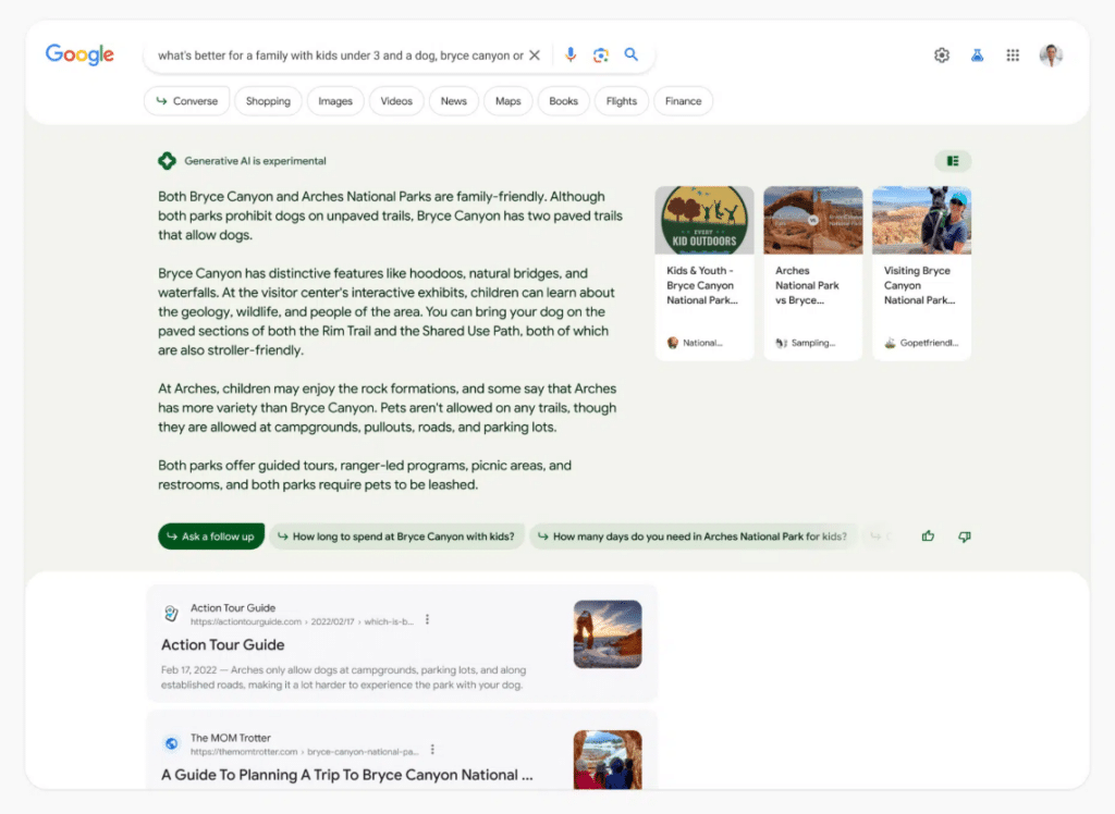 Le nouveau moteur de recherche Google utilise l'IA générative - Abondance