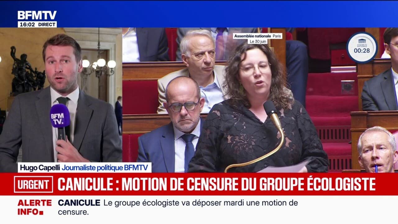 Le groupe écologiste annonce déposer une motion de censure contre le  gouvernement et sa gestion de la canicule