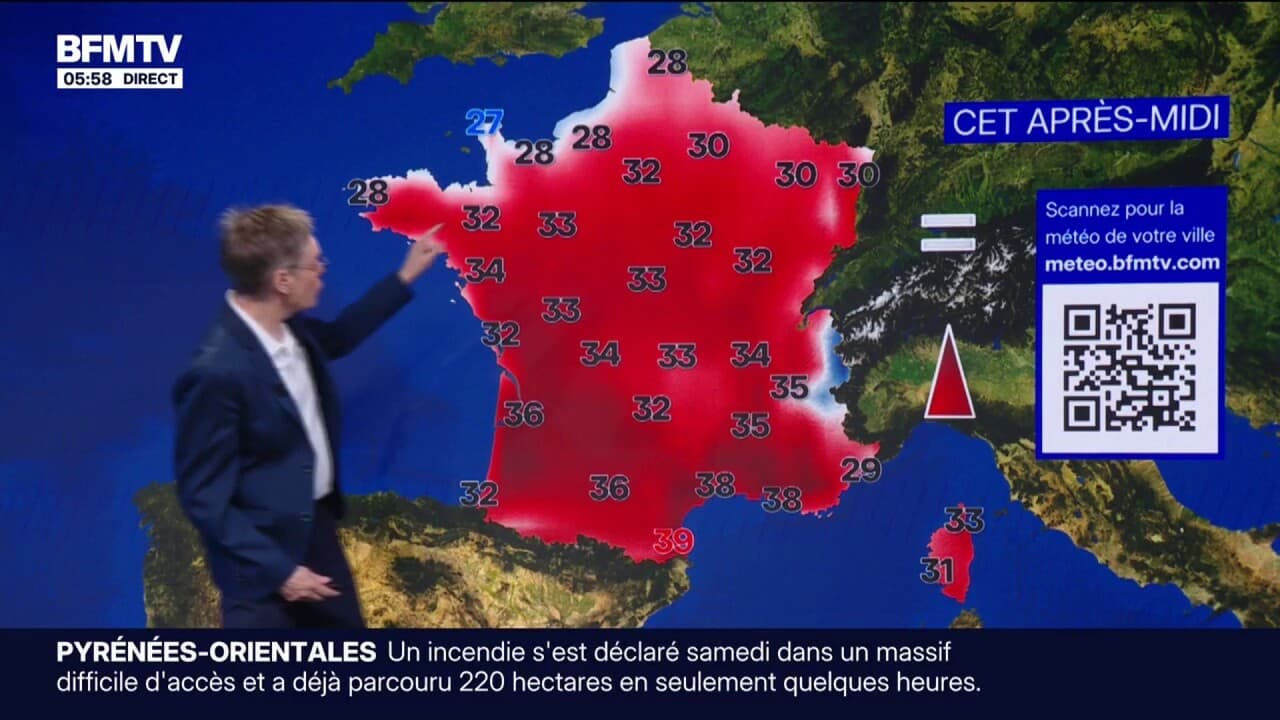 Canicule: le dôme de chaleur progresse vers le nord, 7 départements sont désormais placés en vigilance orange