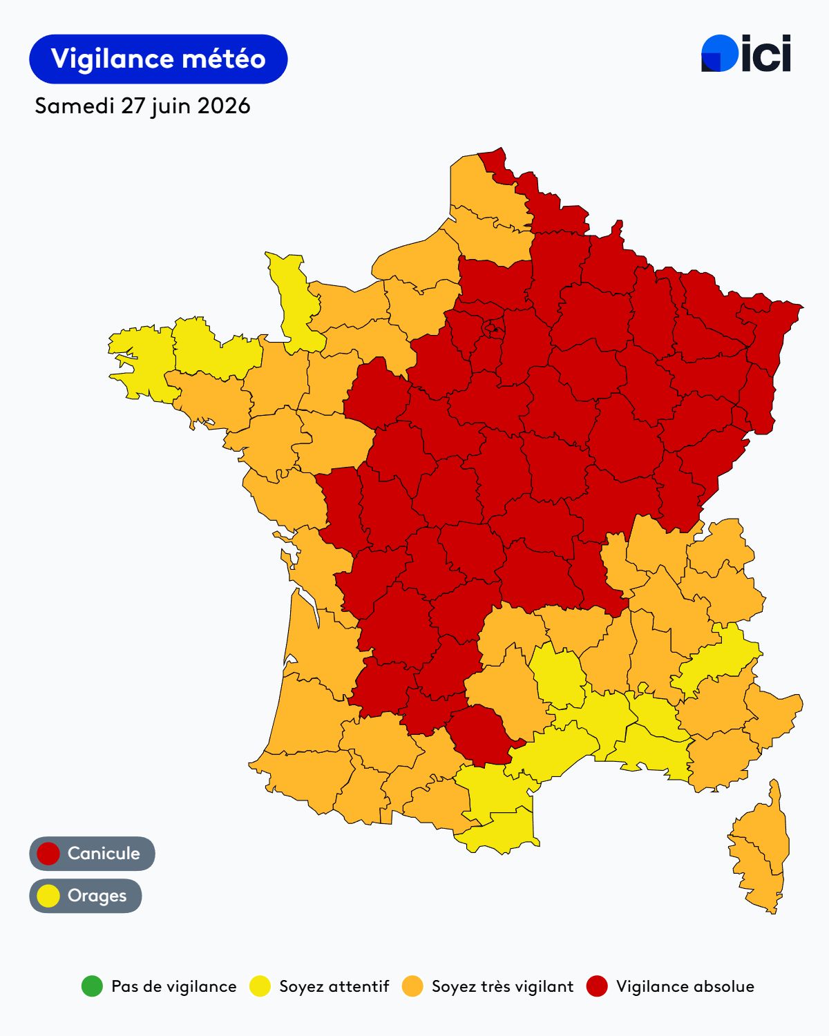 Canicule : de nouveaux départements vont sortir de la vigilance rouge, les hôpitaux sous pression - ICI