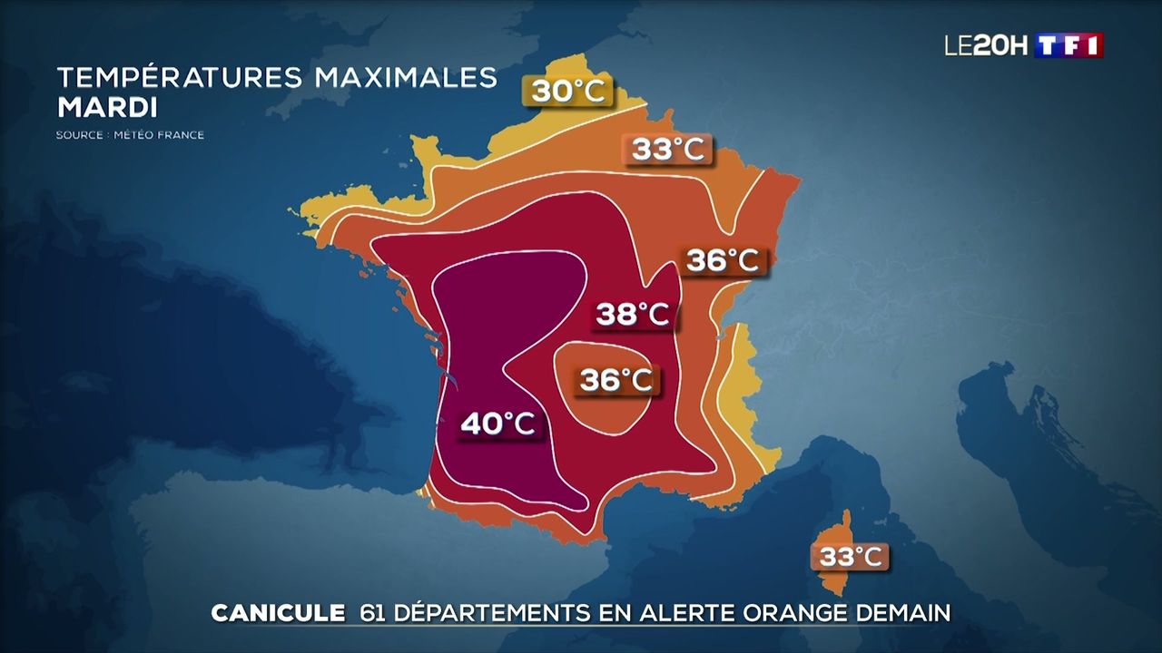 Canicule : 61 départements en alerte orange demain