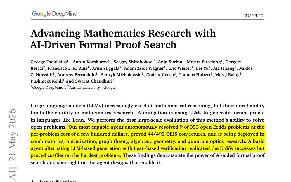Google DeepMind's new paper. Shows that AI can now search formal  mathematics proofs, but only inside carefully constrained worlds. The  striking result is not that the system “thinks like a mathematician,” but