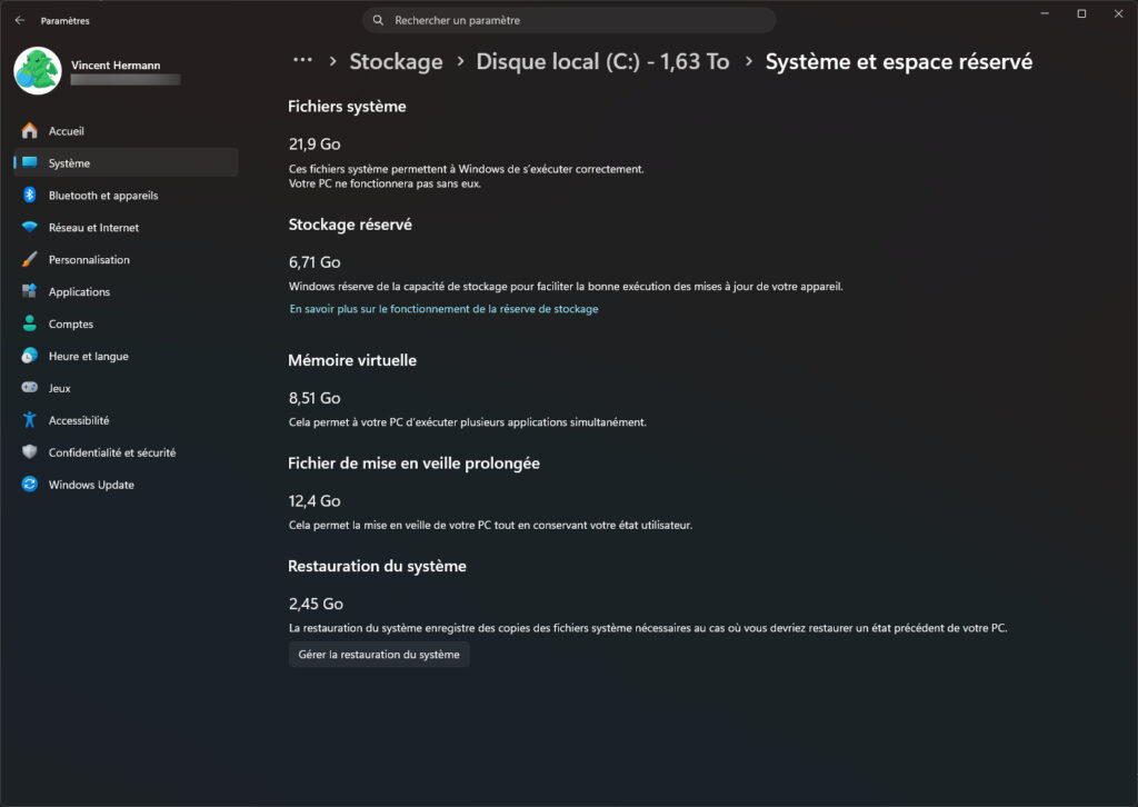 Dans Windows 11, un fichier peut consommer jusqu'à 500 Go, mais le cas est rare - Next