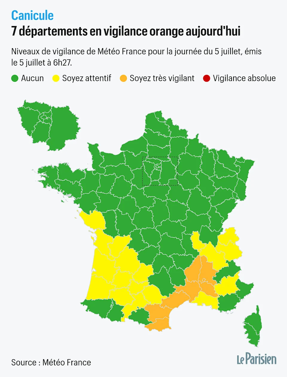 Canicule : sept départements du Sud en vigilance orange ce dimanche, la chaleur gagne du terrain - Yahoo Actualités France
