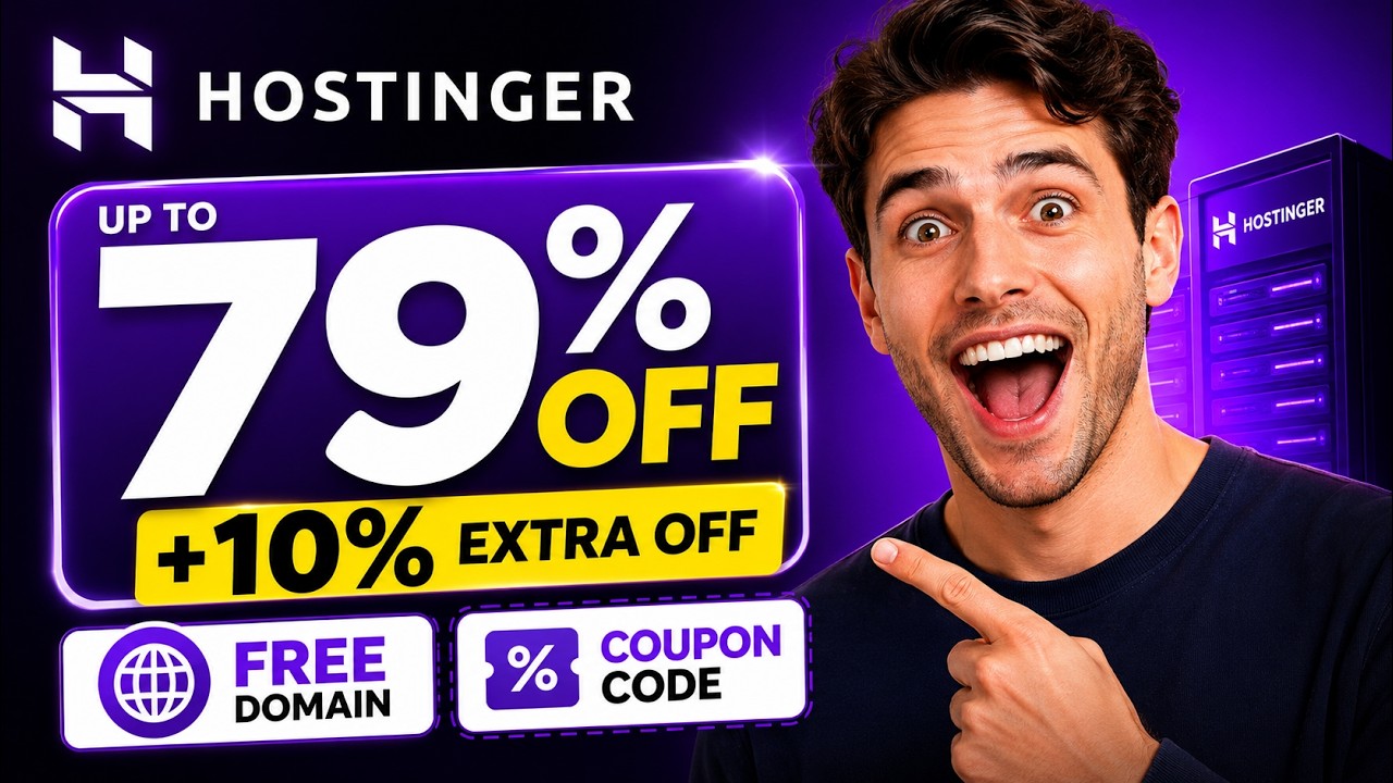 Hostinger Coupon Code (2026) 🔥 | Save Up To 79% Off + Extra 10% Off -  YouTube