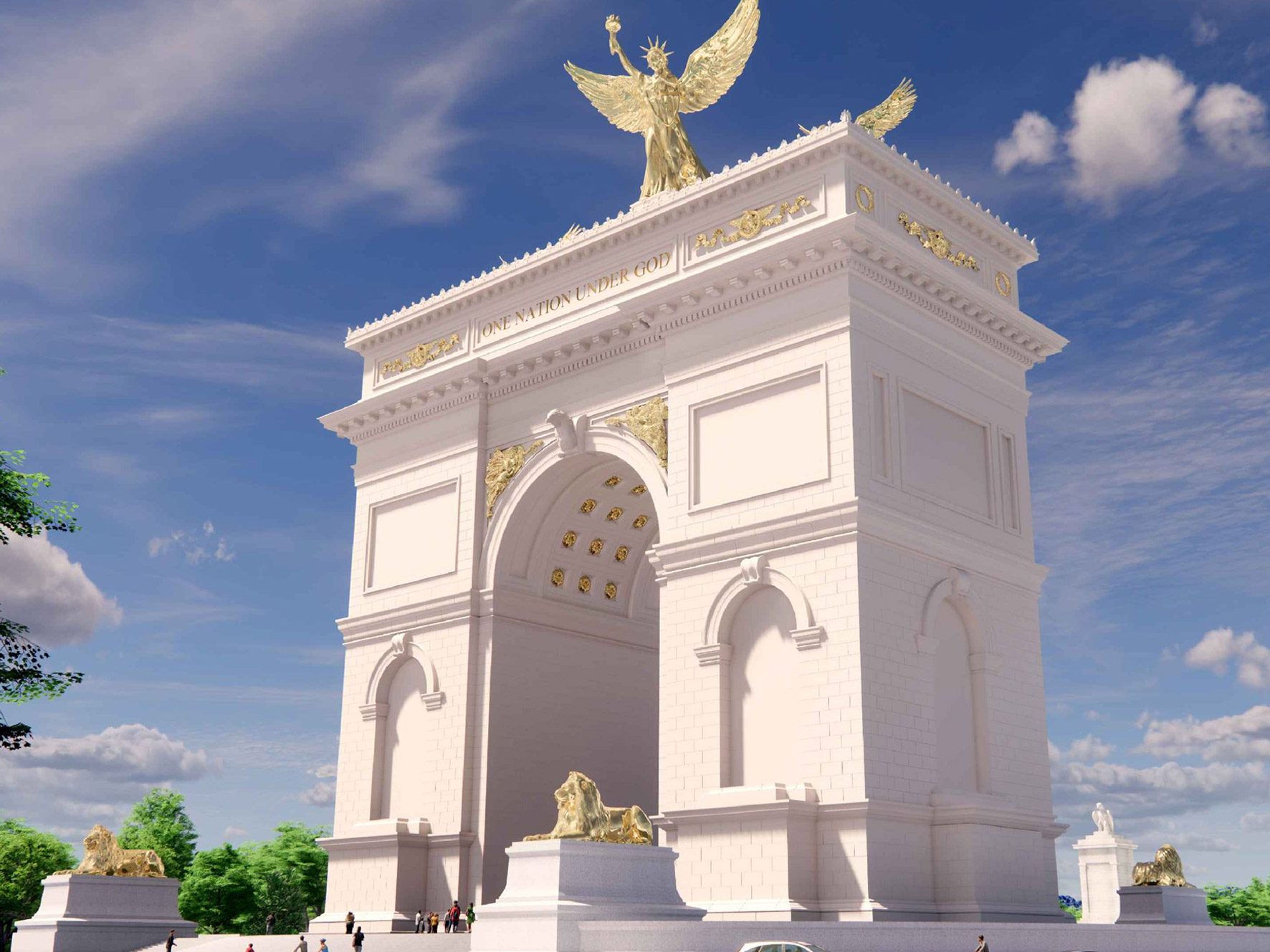 Donald Trump recrée l'Arc de triomphe parisien à Washington… à sa façon | AD Magazine