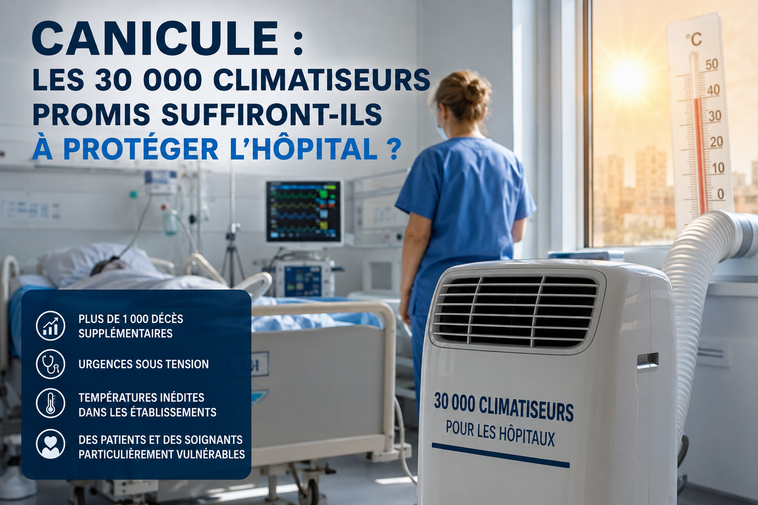 Canicule : les 30 000 climatiseurs promis suffiront-ils à protéger l'hôpital ? - SNPI