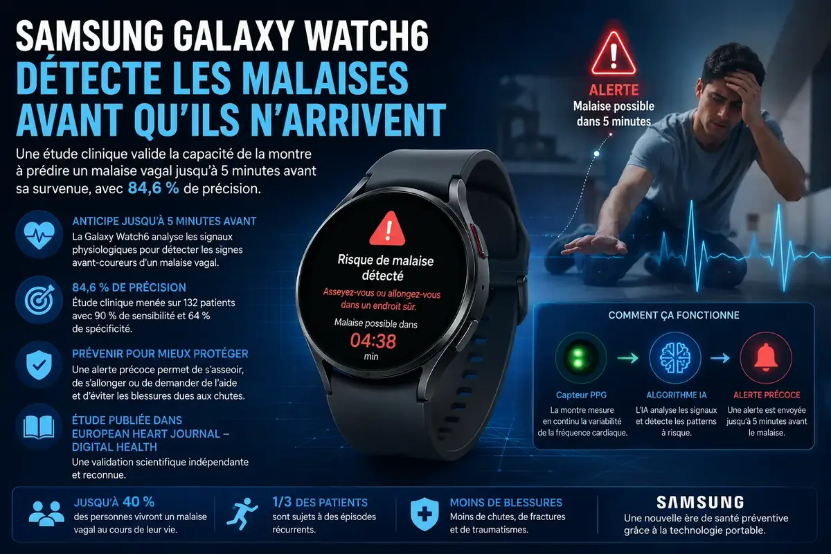 La Samsung Galaxy Watch pourrait détecter si vous allez tomber dans les pommes !