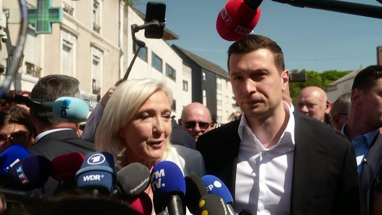 IMAGES | Marine Le Pen et Jordan Bardella lancent leur campagne dans le Sarthe