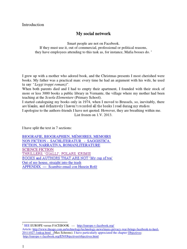 My Social Networks | PDF | General Fiction