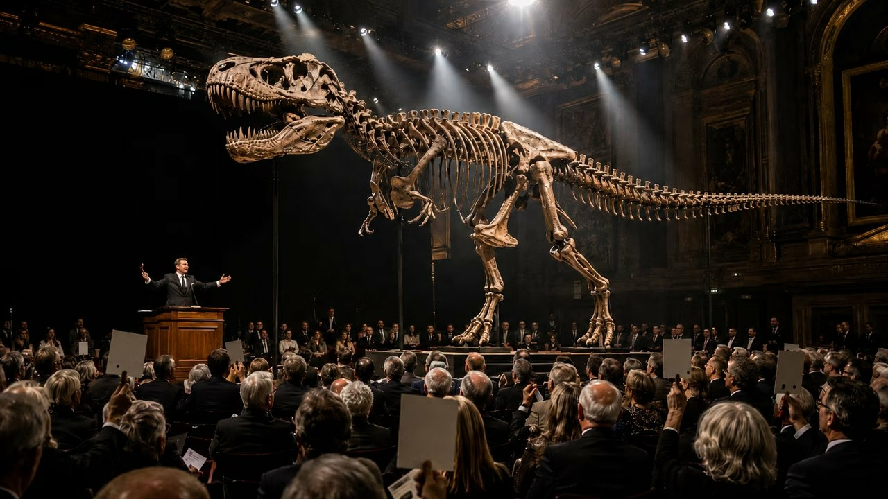 Gus, le T-rex, pulvérise le record mondial aux enchères avec 50 millions de dollars