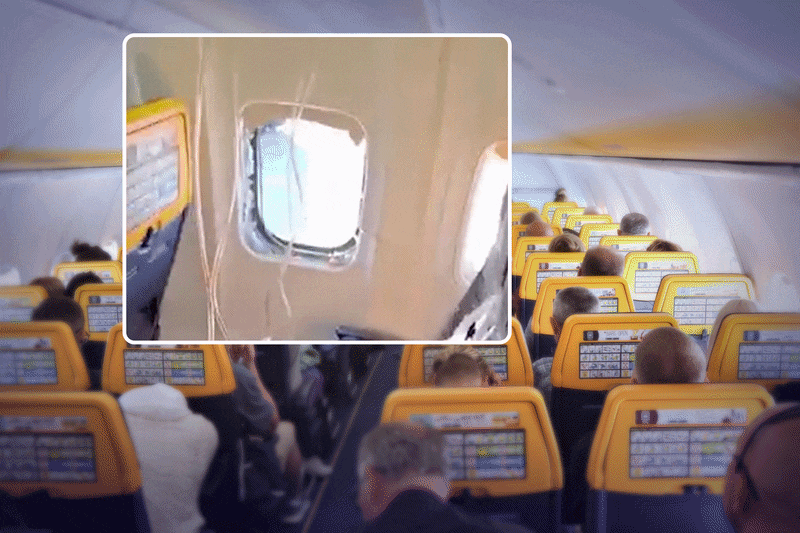 Grosse frayeur sur un vol Ryanair: un passager a failli être aspiré à travers un hublot | Foto | 7sur7.be