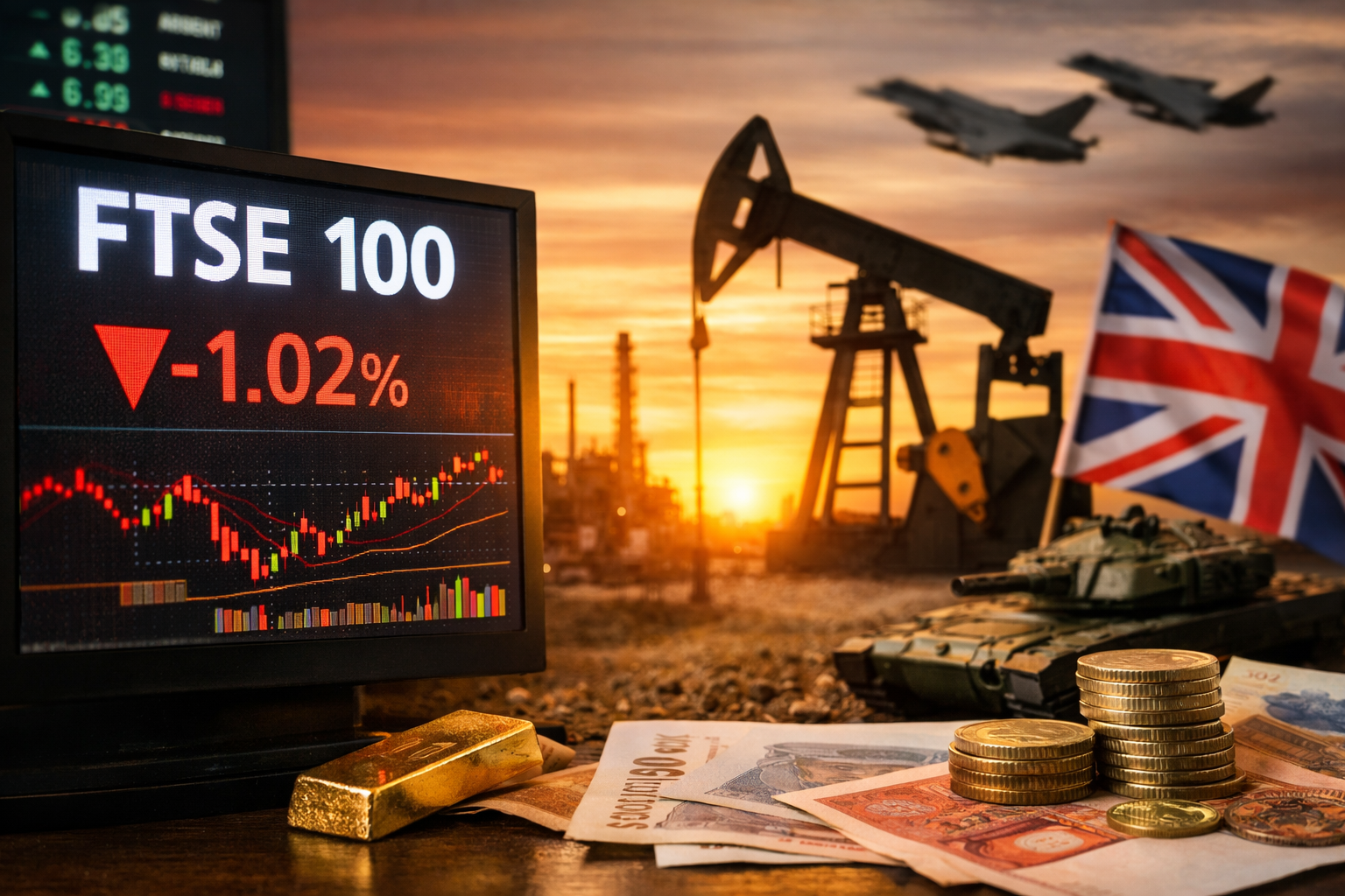 FTSE 100 Falls As Oil Spike And Geopolitical Tensions Weigh On Risk Appetite