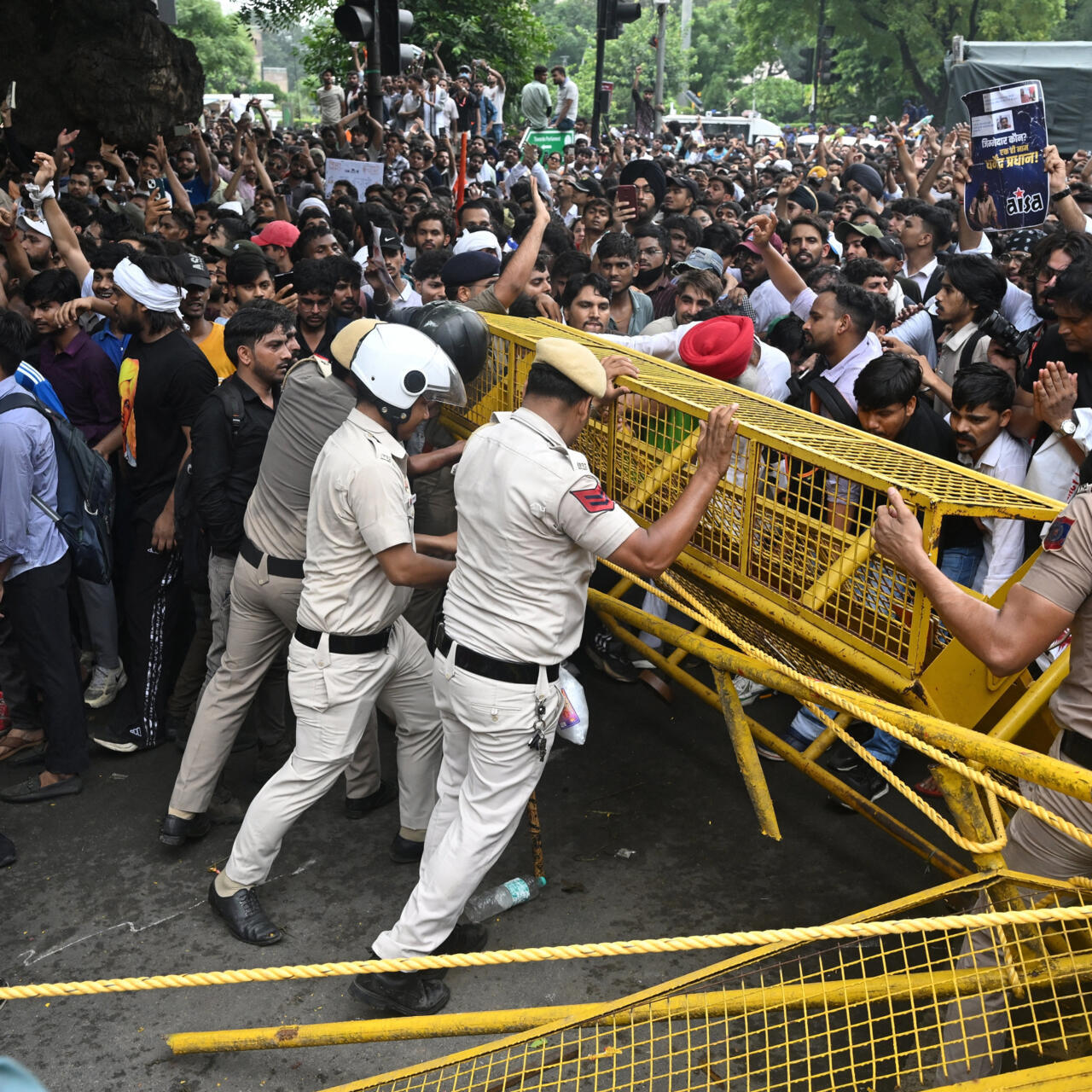 Inde: le «Parti des cafards» défie l'interdiction de manifester à New Delhi,  la police disperse le cortège - RFI