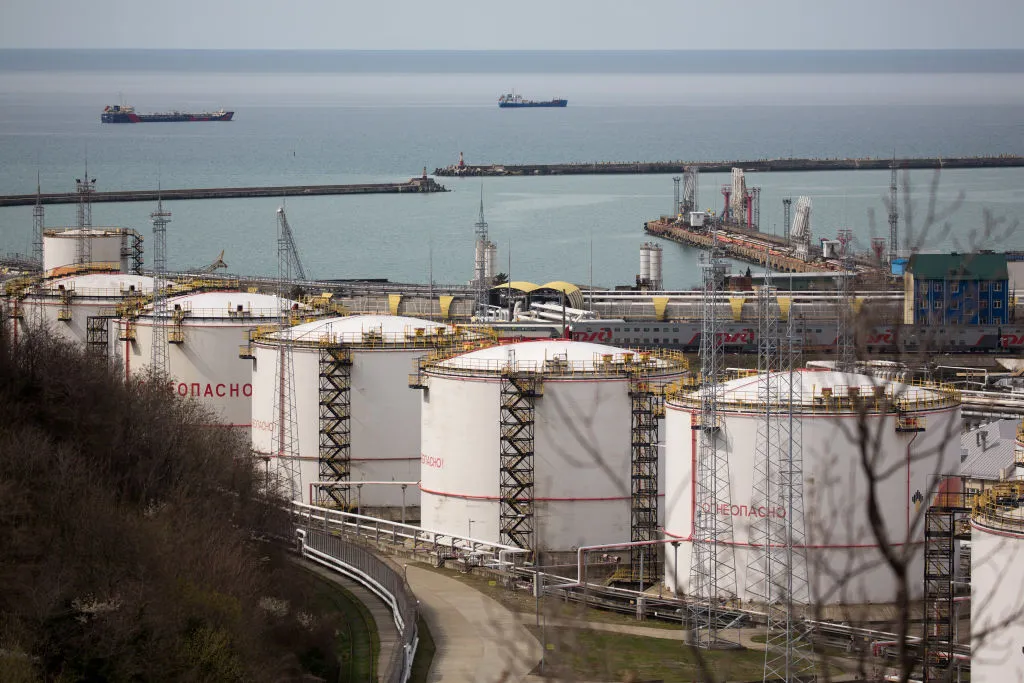 Russian Black Sea Port of Tuapse Tackles Fire After Drone Strike - Bloomberg